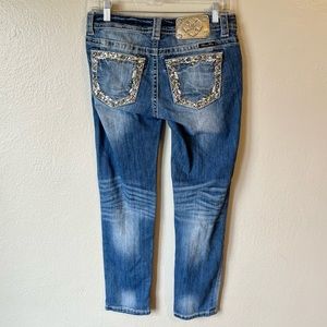 Miss‎ Me Ankle Skinny Jeans size 27 Sequin Pockets